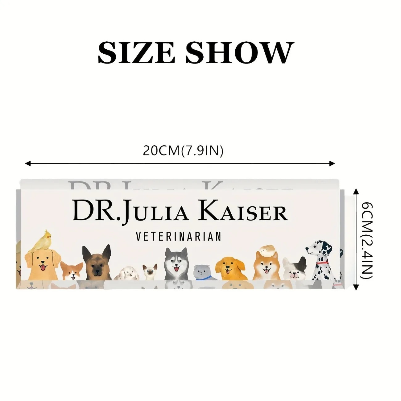 Desk Name Plate - Custom Acrylic Desk Name Plate Dog