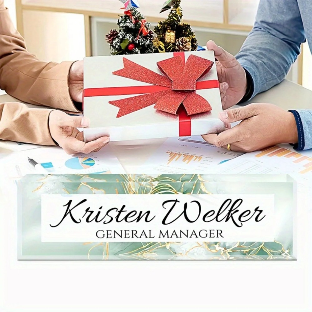 Custom Floral Acrylic Desk Nam - Desk Name Plate ulasan dan harga