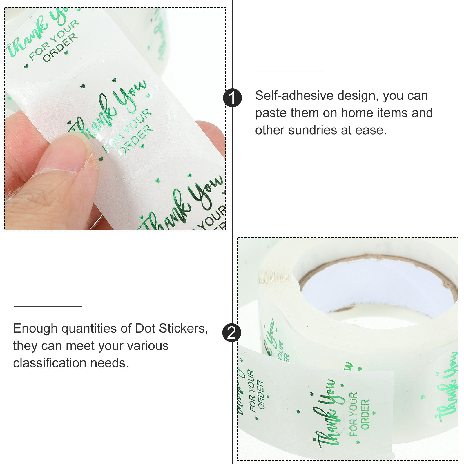 2 Rolls Transparent Circle Sti - Sticker Label Roll ulasan dan harga