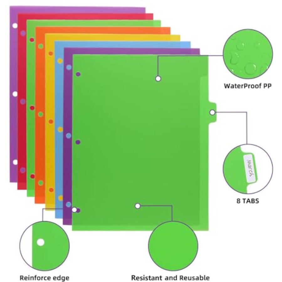 3 Set Plastic Binder Dividers  - Index Tab Divider ulasan dan harga