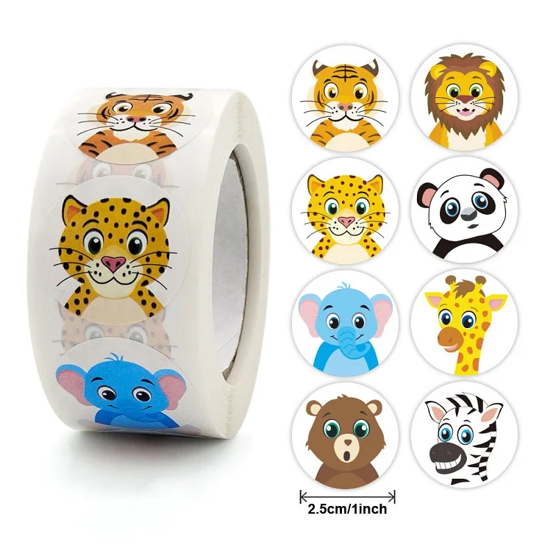 100-500pc Stickers Rolling Ani - Sticker Label Roll ulasan dan harga