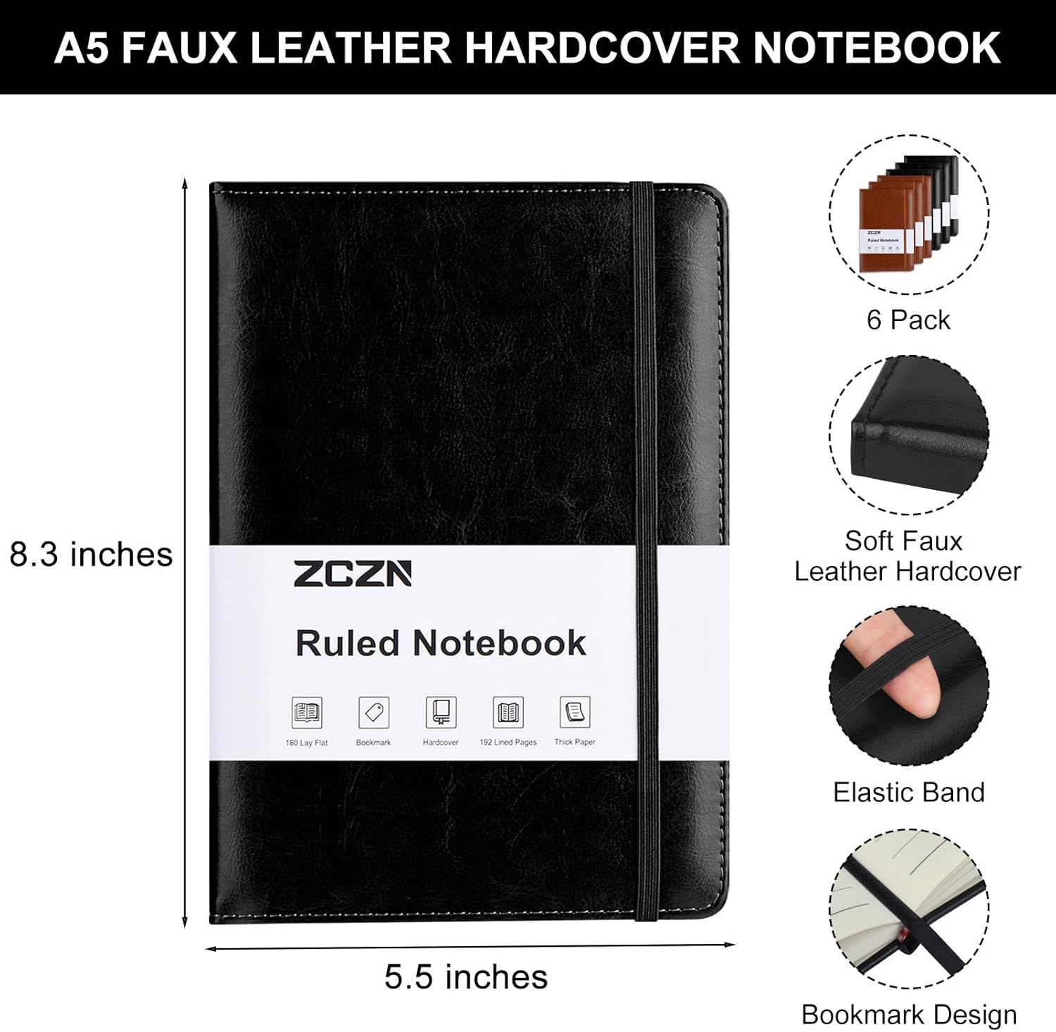 6 Pack Lined Journal Notebooks - Journal Leather Hardcover ulasan dan harga
