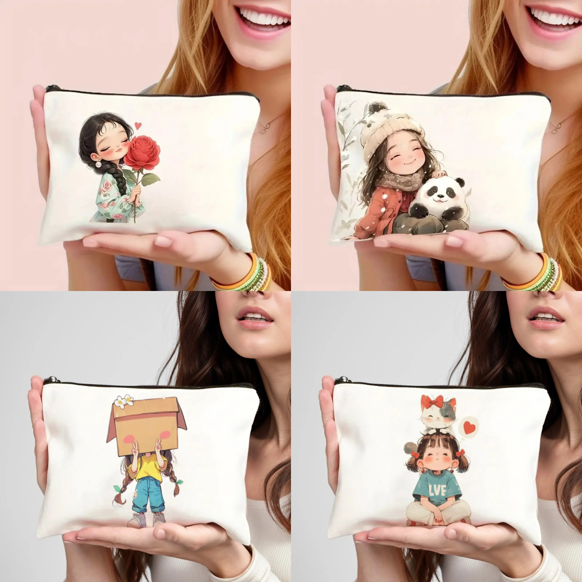 Vintage Chic Makeup Bags Zippe - Pencil Case Large ulasan dan harga