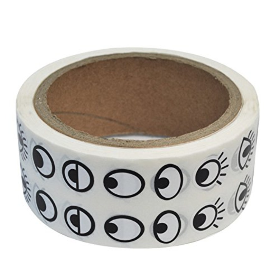 Black White Eye Stickers Label - Sticker Label Roll ulasan dan harga