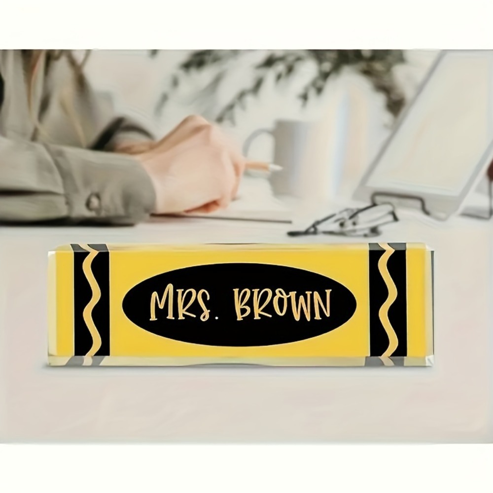 Customizable Leopard Print Acr - Desk Name Plate ulasan dan harga
