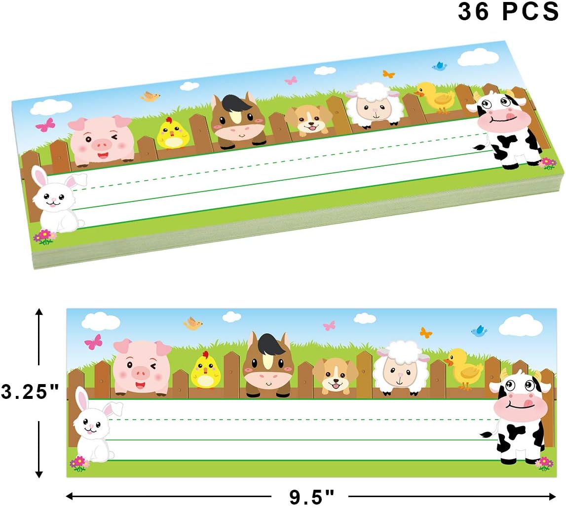 36 Pack Farm Animal Name Plate - Desk Name Plate ulasan dan harga