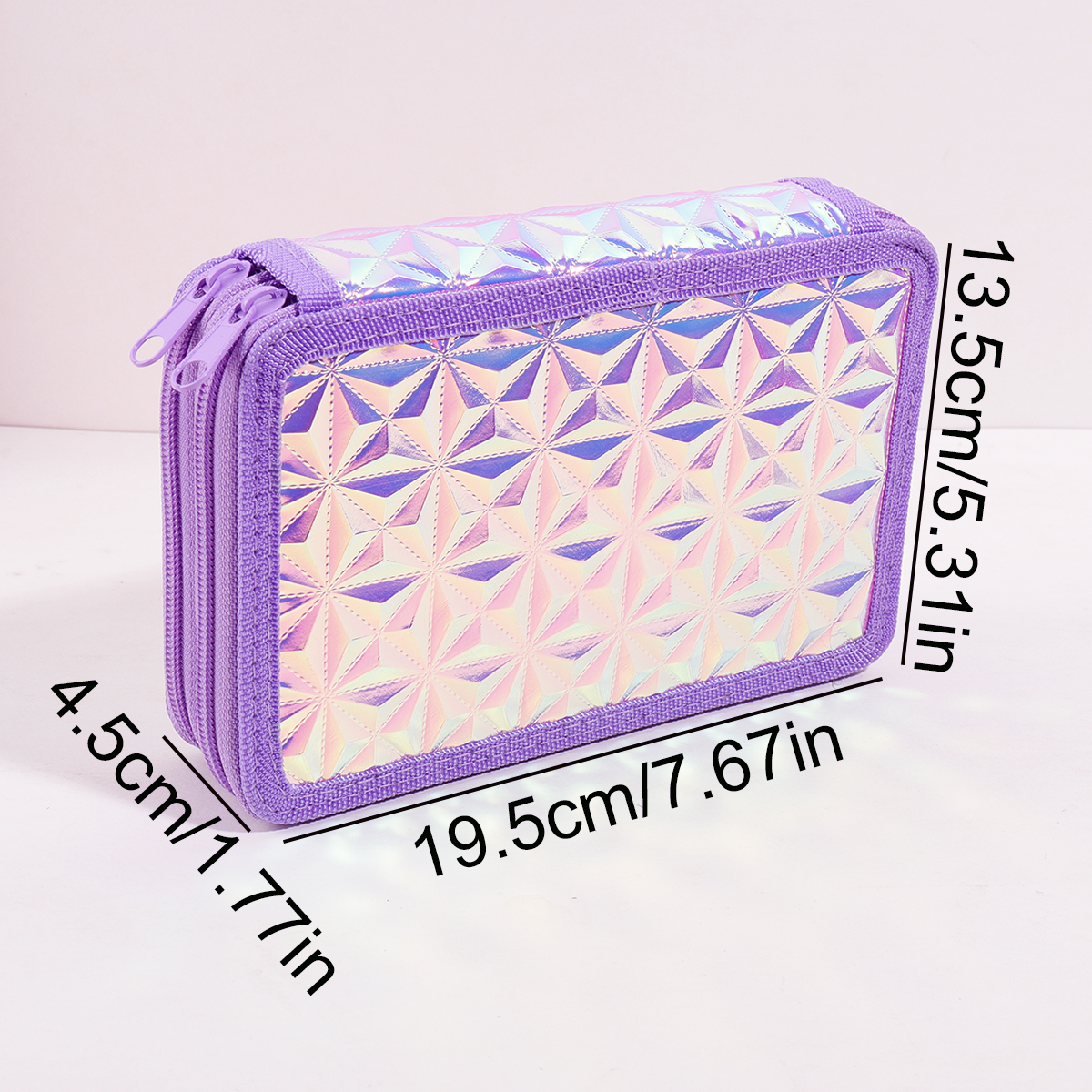 Y2K Purple Holographic Pencil  - Pencil Case Large ulasan dan harga