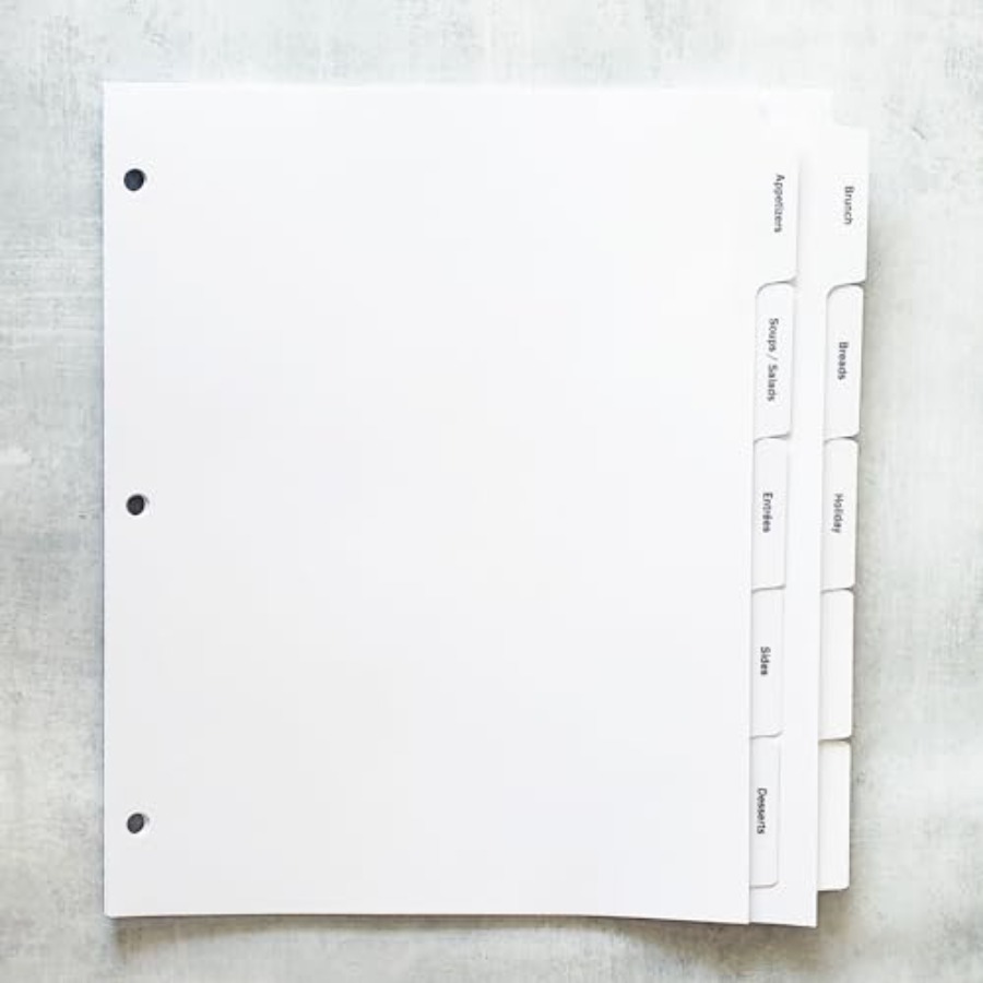 PRE-Printed Recipe Binder Inde - Index Tab Divider ulasan dan harga