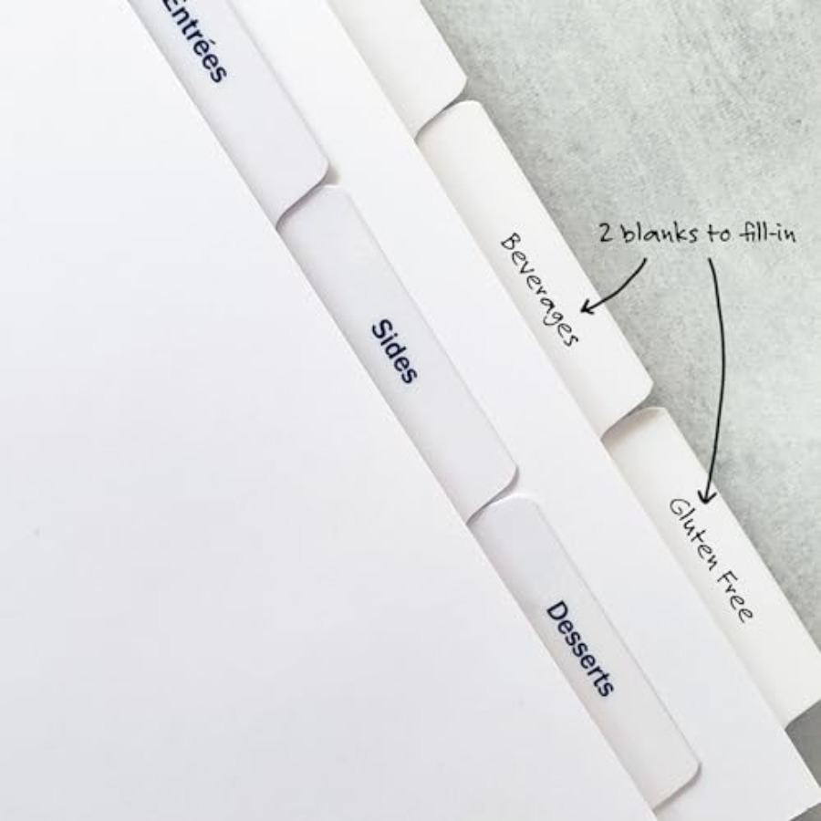 PRE-Printed Recipe Binder Inde - Index Tab Divider ulasan dan harga