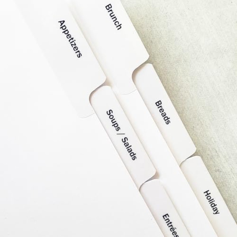 PRE-Printed Recipe Binder Inde - Index Tab Divider ulasan dan harga