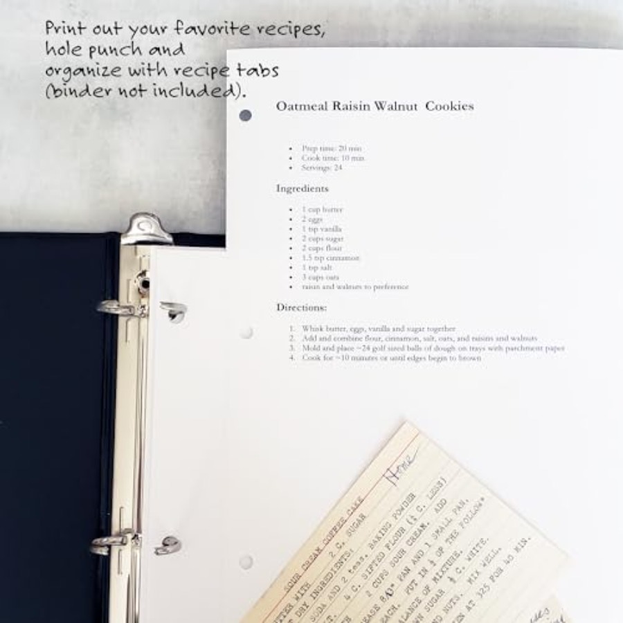 PRE-Printed Recipe Binder Inde - Index Tab Divider ulasan dan harga