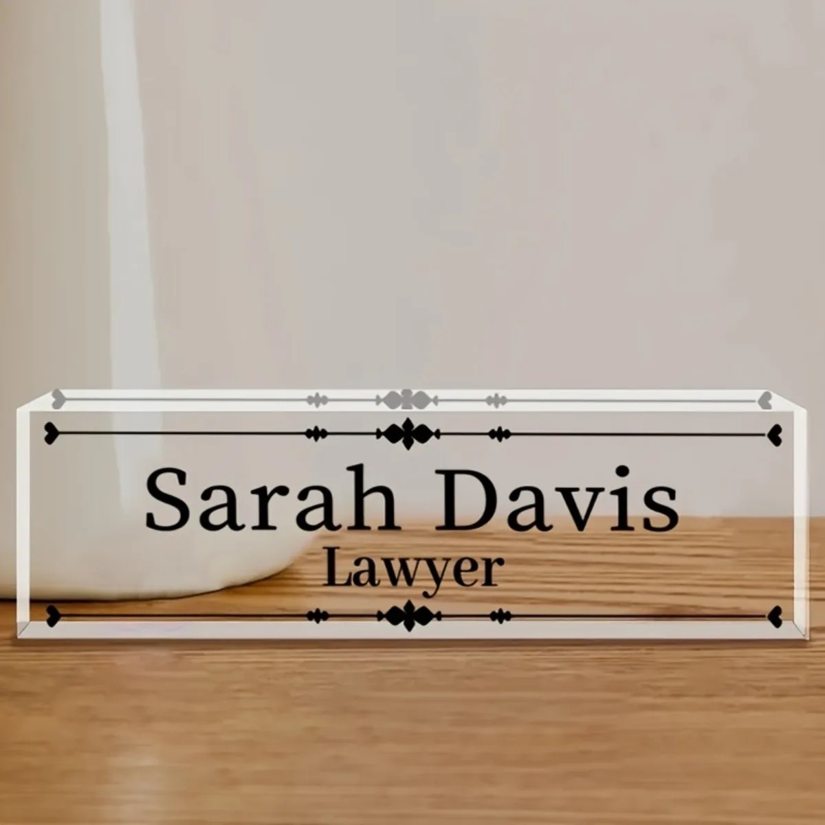 Customized 2D Flat Acrylic Des - Desk Name Plate ulasan dan harga
