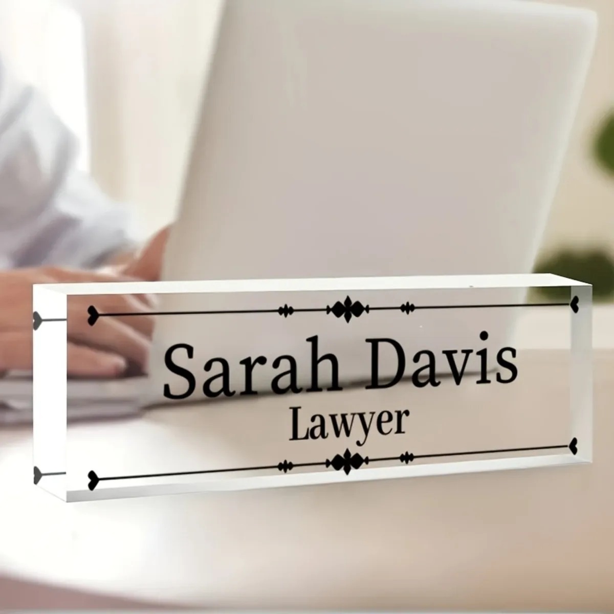 Customized 2D Flat Acrylic Des - Desk Name Plate ulasan dan harga