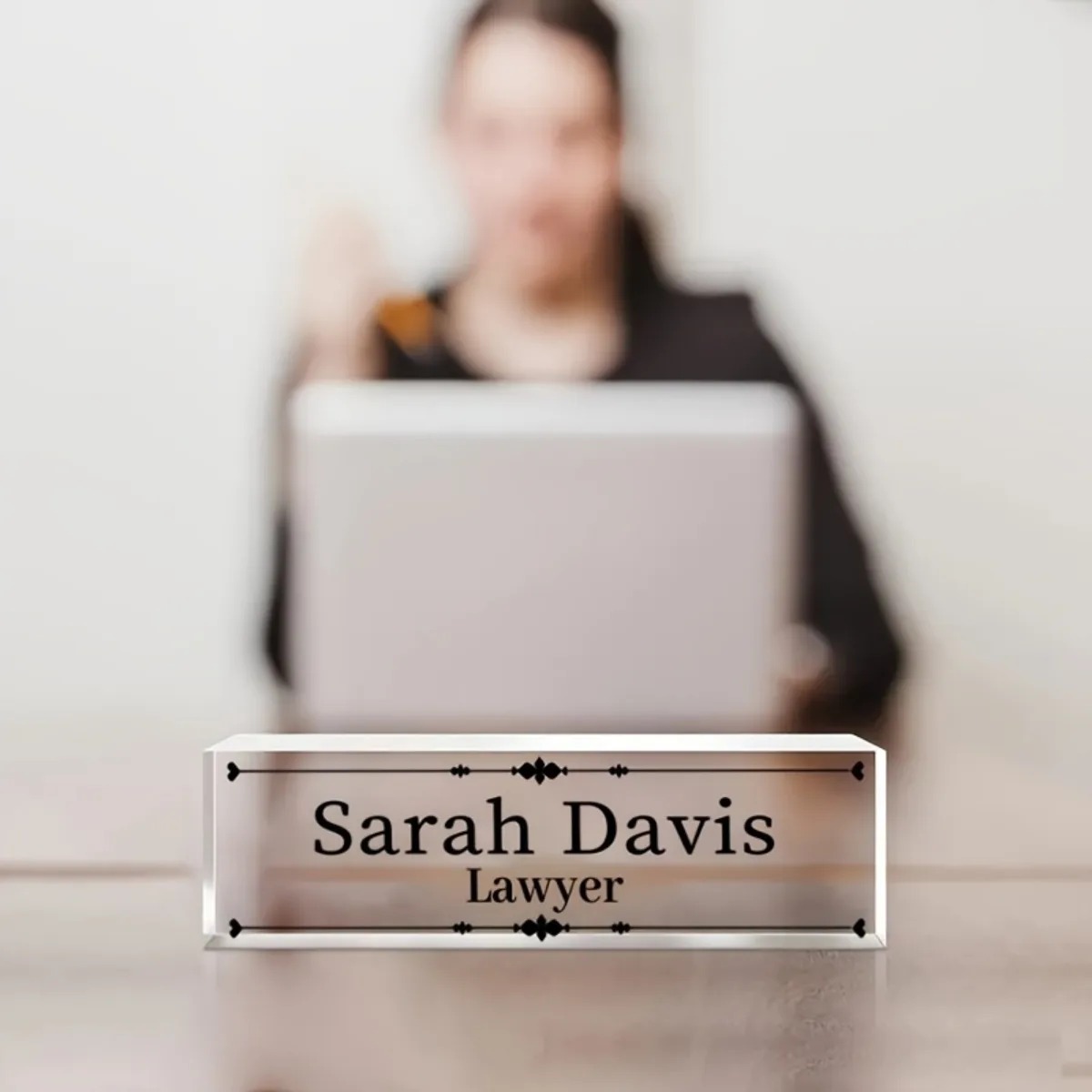 Customized 2D Flat Acrylic Des - Desk Name Plate ulasan dan harga