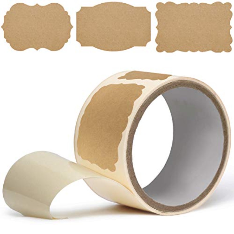 Scalloped Kraft Paper Labels B - Sticker Label Roll ulasan dan harga