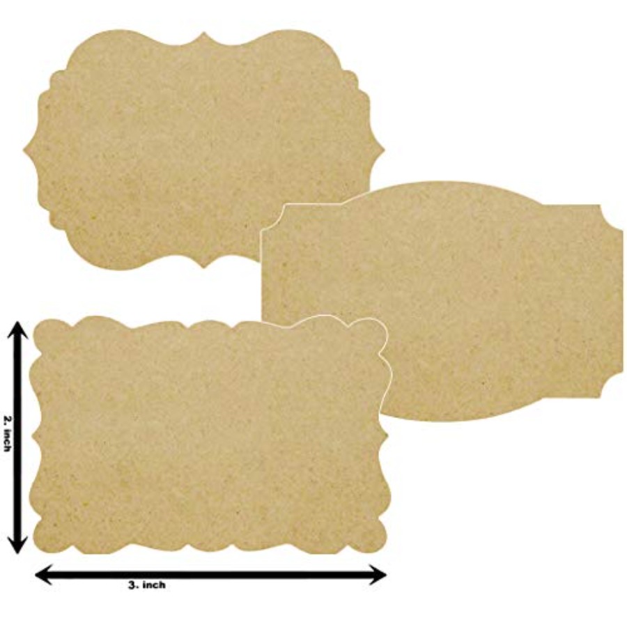 Scalloped Kraft Paper Labels B - Sticker Label Roll ulasan dan harga