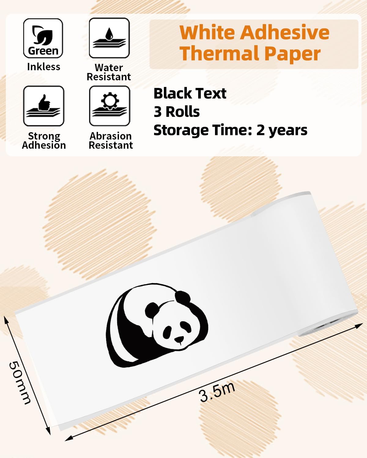 Thermal Sticker Paper, 50mmx3. - Sticker Label Roll ulasan dan harga
