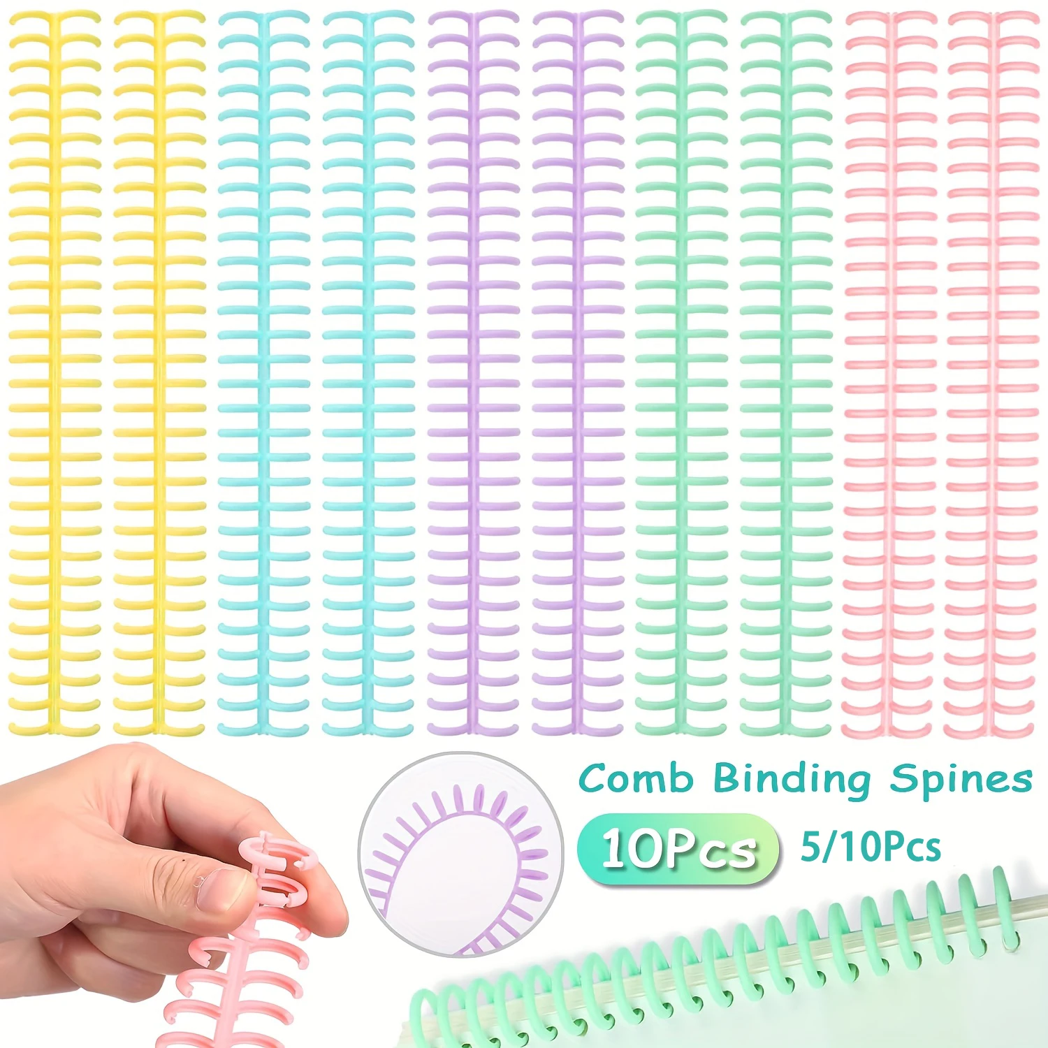 5-10PCS Comb Binding Spines Pl - Binding Comb Plastic ulasan dan harga