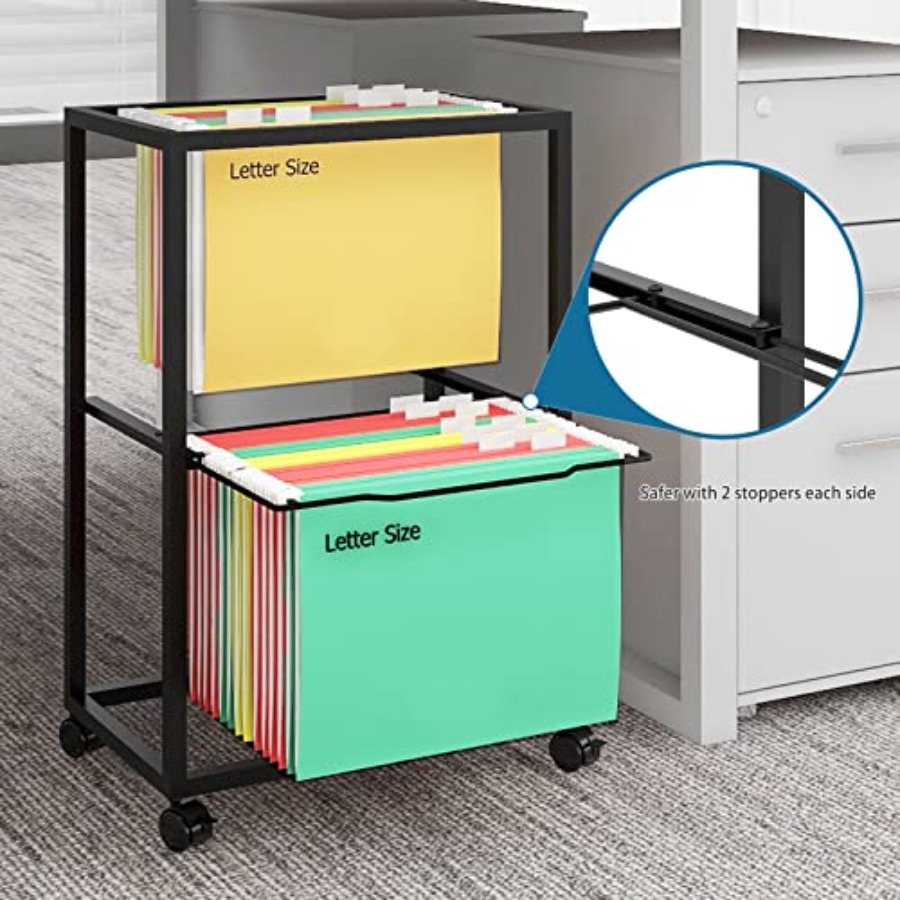 2 Tiers Metal Rolling File Car - File Folder Hanging ulasan dan harga