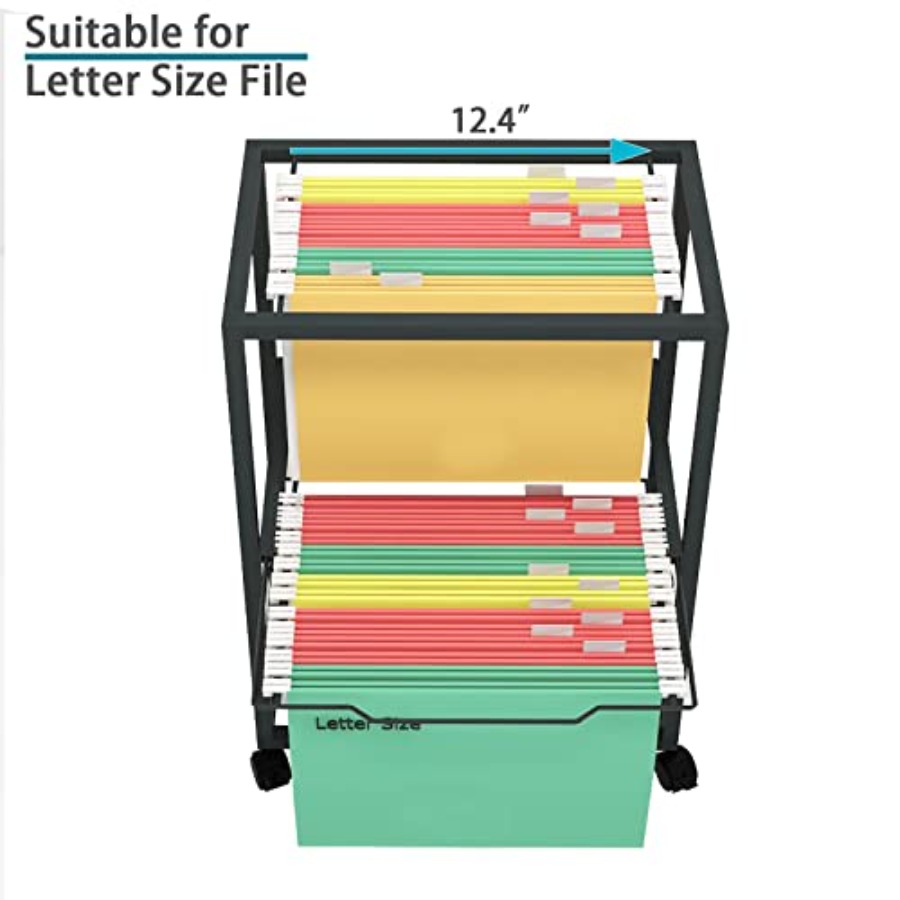 2 Tiers Metal Rolling File Car - File Folder Hanging ulasan dan harga