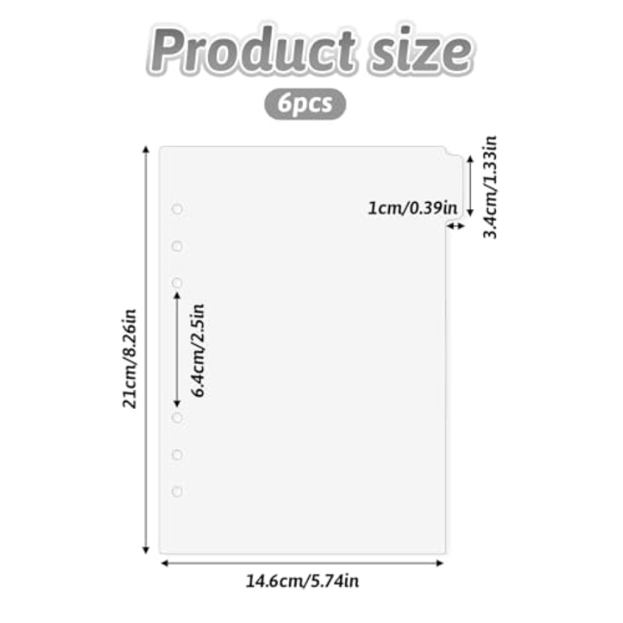 6 Pcs A5 Binder Dividers, 6 Ho - Index Tab Divider ulasan dan harga