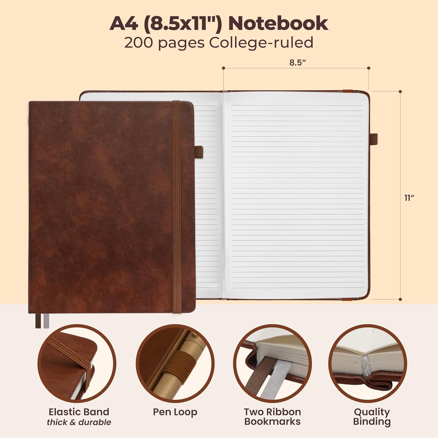 A4 Leather Journal Notebook 8. - Journal Leather Hardcover ulasan dan harga