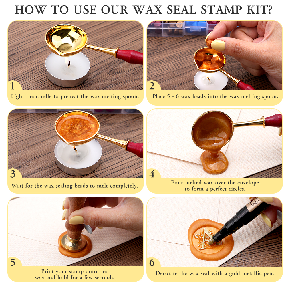 A-Z letter Wax Seal Stamp Kit  - Wax Seal Stamp Kit ulasan dan harga