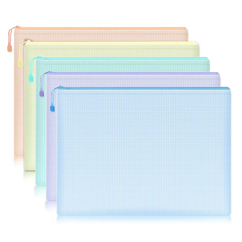 5-30Pcs Mesh Zipper Pouch Docu - Is Stationery Office Supply ulasan dan harga